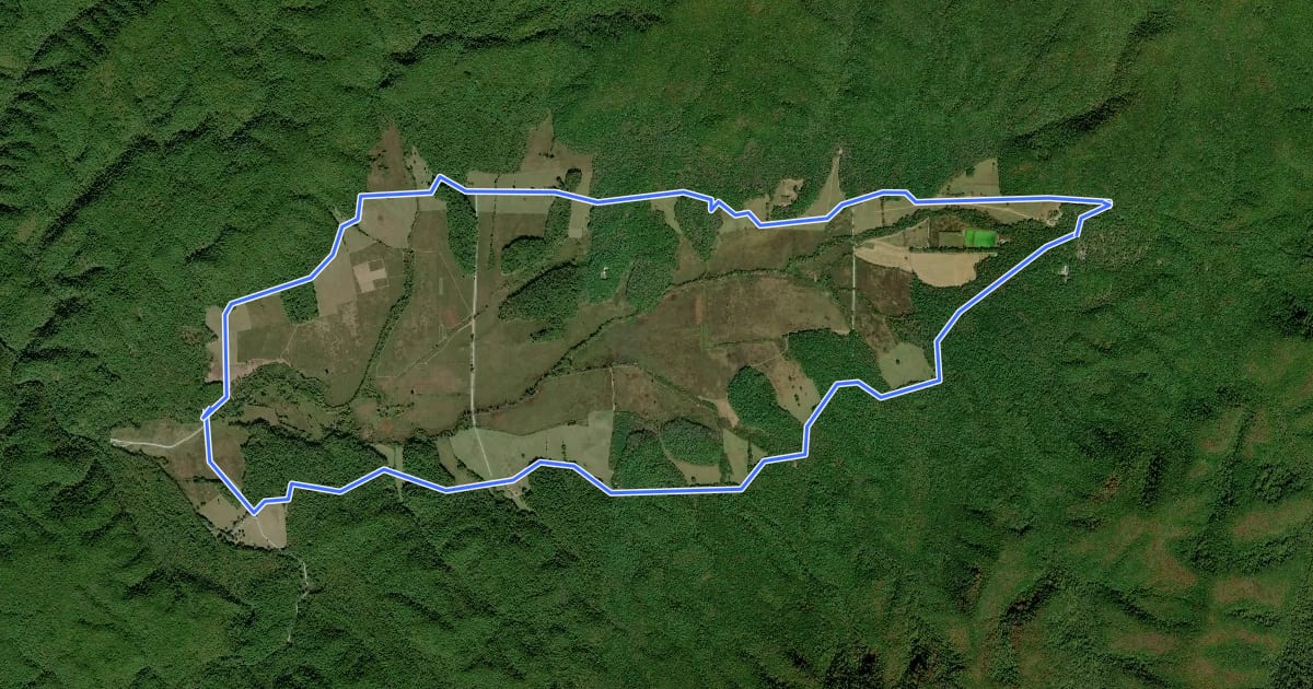 Маршрут Cades Cove Loop Road на спутниковом снимке