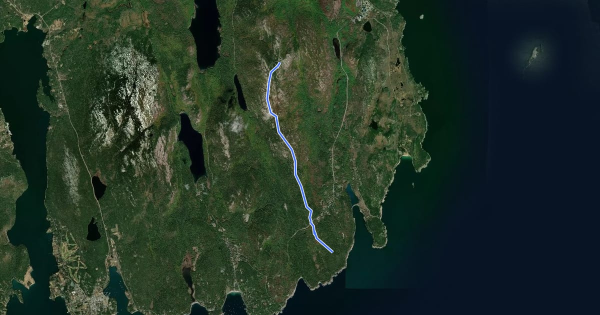 Маршрут Cadillac South Ridge Trail на спутниковом снимке