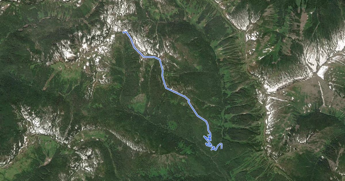 Маршрут Cady Ridge Trail на спутниковом снимке