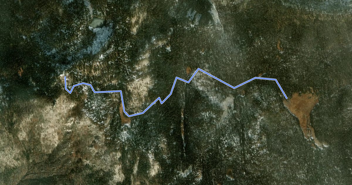 Маршрут Cahoon Rock Trail на спутниковом снимке