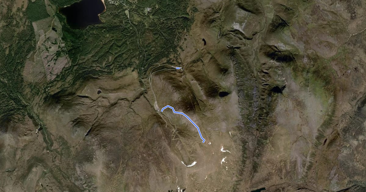 Маршрут Cairn Gorm & Sron a Cha-no Ridge на спутниковом снимке