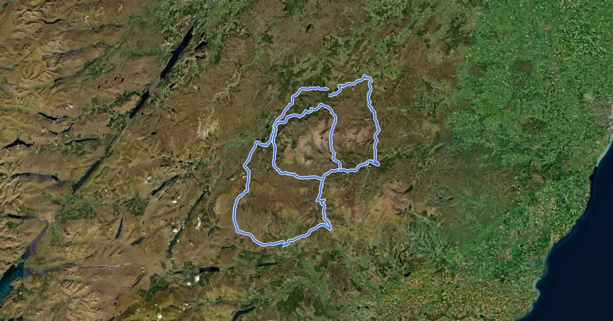 Маршрут Cairngorms Loop на спутниковом снимке