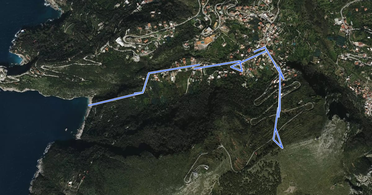 Маршрут Cala di Mitigliano на спутниковом снимке