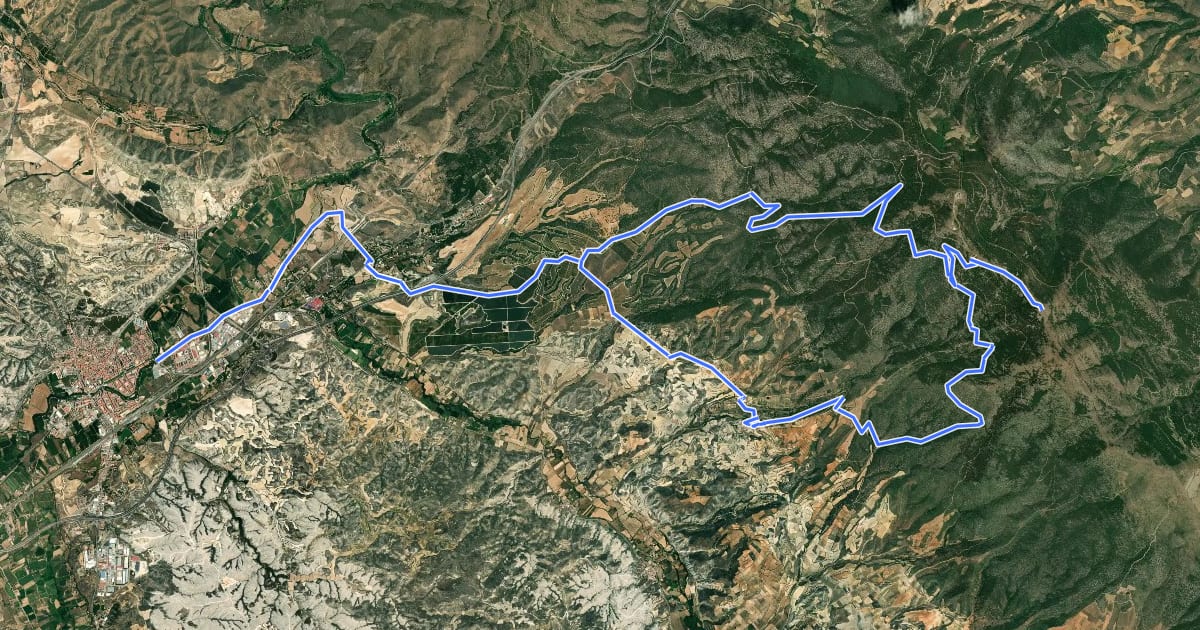Маршрут CalatayudBike R.7 на спутниковом снимке