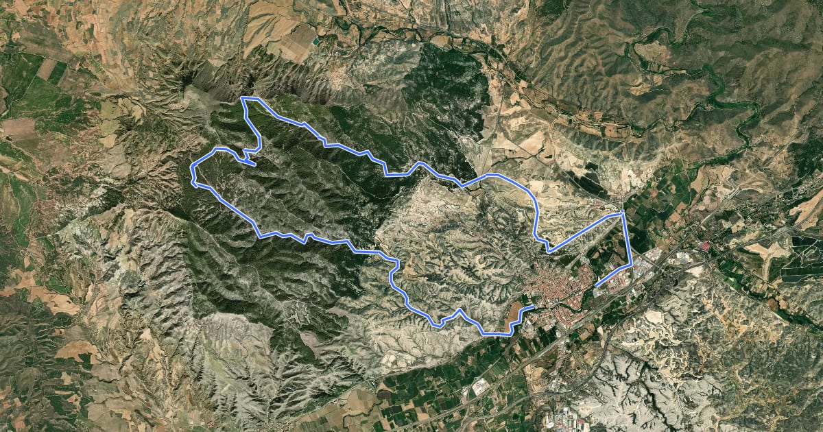 Маршрут CalatayudBike R.8 на спутниковом снимке