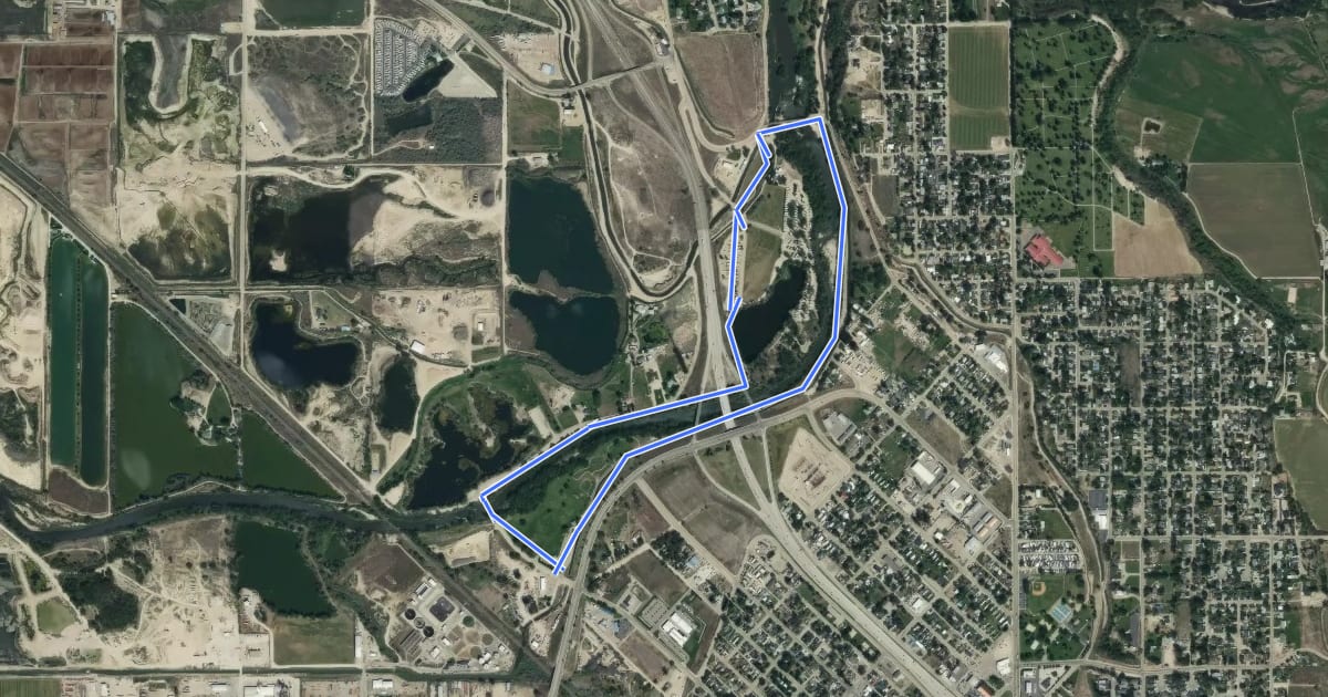 Маршрут Caldwell Greenbelt на спутниковом снимке