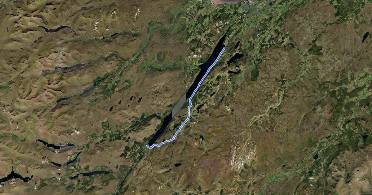 Маршрут Caledonia Way на спутниковом снимке