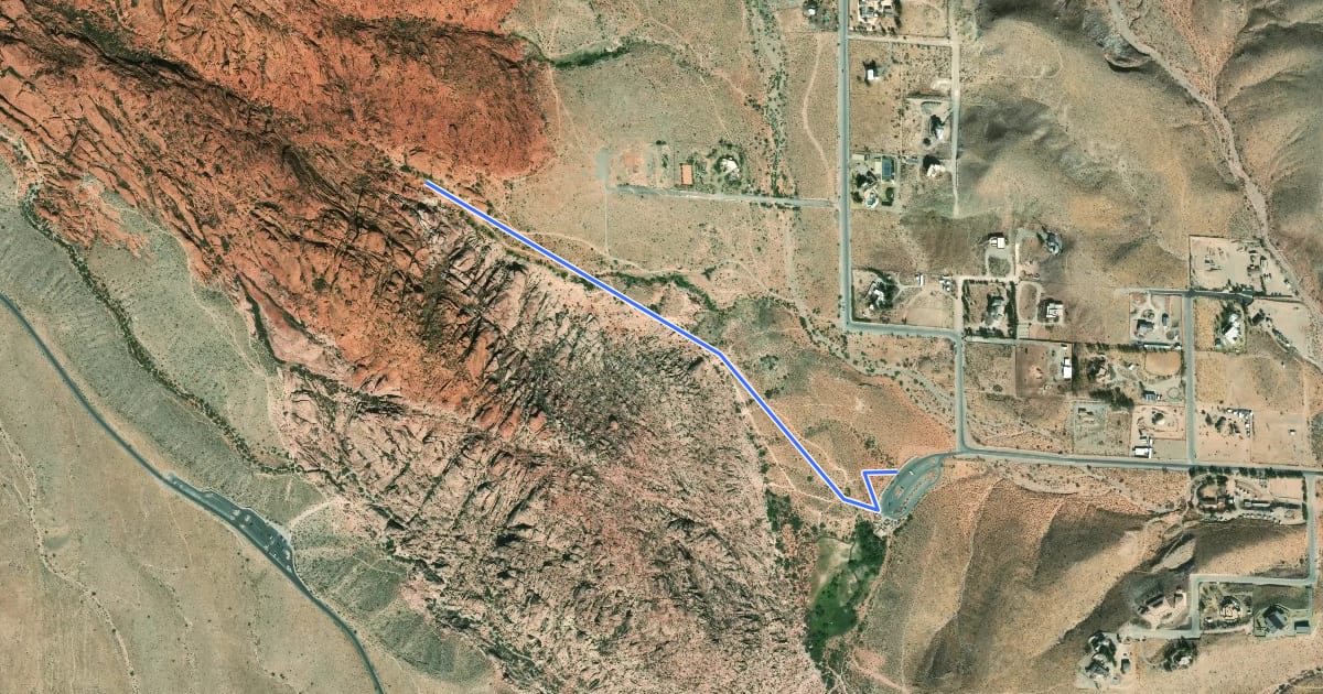 Маршрут Calico Basin Trail на спутниковом снимке