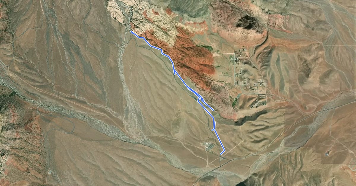 Маршрут Calico Hills Trail на спутниковом снимке