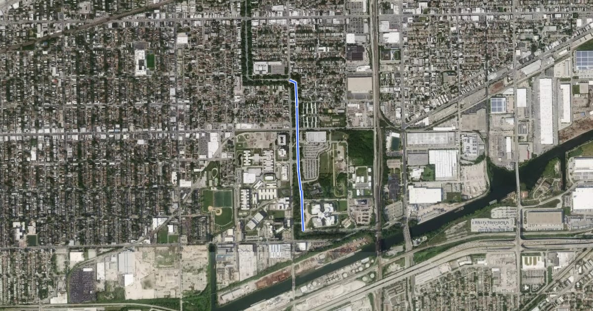 Маршрут California Boulevard на спутниковом снимке