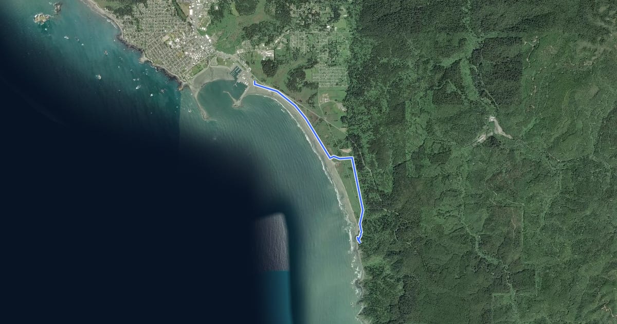 Маршрут California Coastal Trail - Crescent Beach Section на спутниковом снимке