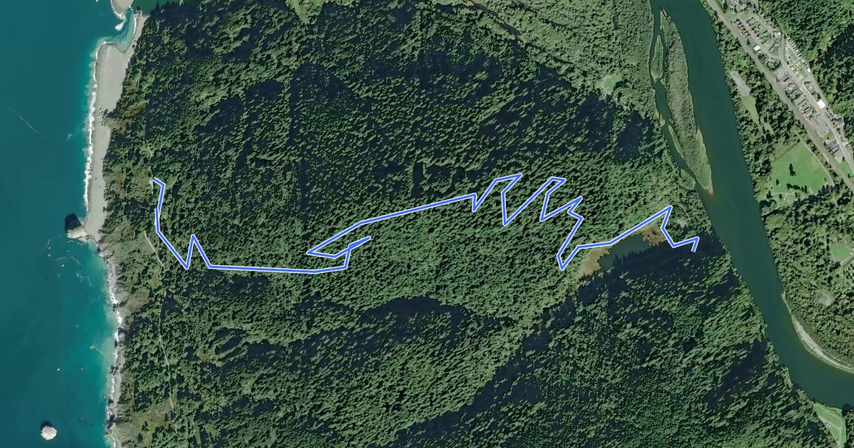 Маршрут California Coastal Trail - Flint Ridge Section на спутниковом снимке