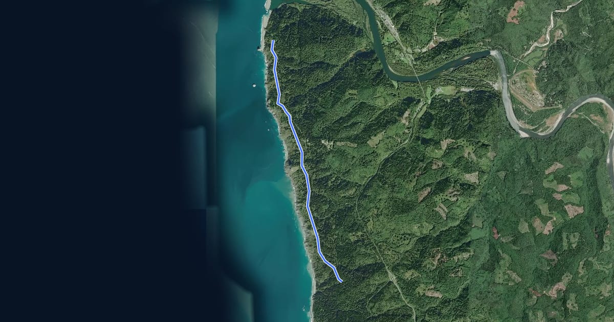 Маршрут California Coastal Trail - Tey-wo-lew Section на спутниковом снимке