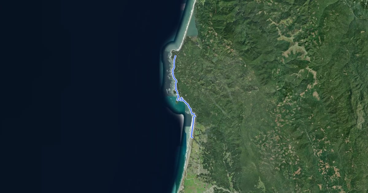Маршрут California Coastal Trail - Trinidad на спутниковом снимке