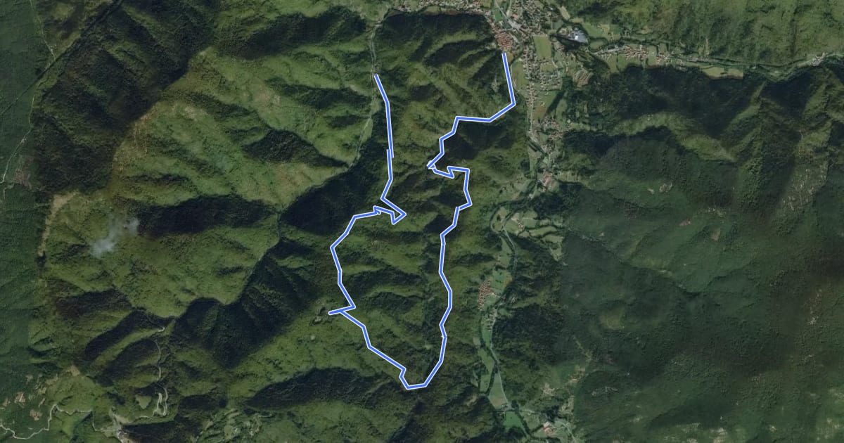 Маршрут Calizzano - Cascina Coccalini - Valle Superiore - San Mauro на спутниковом снимке