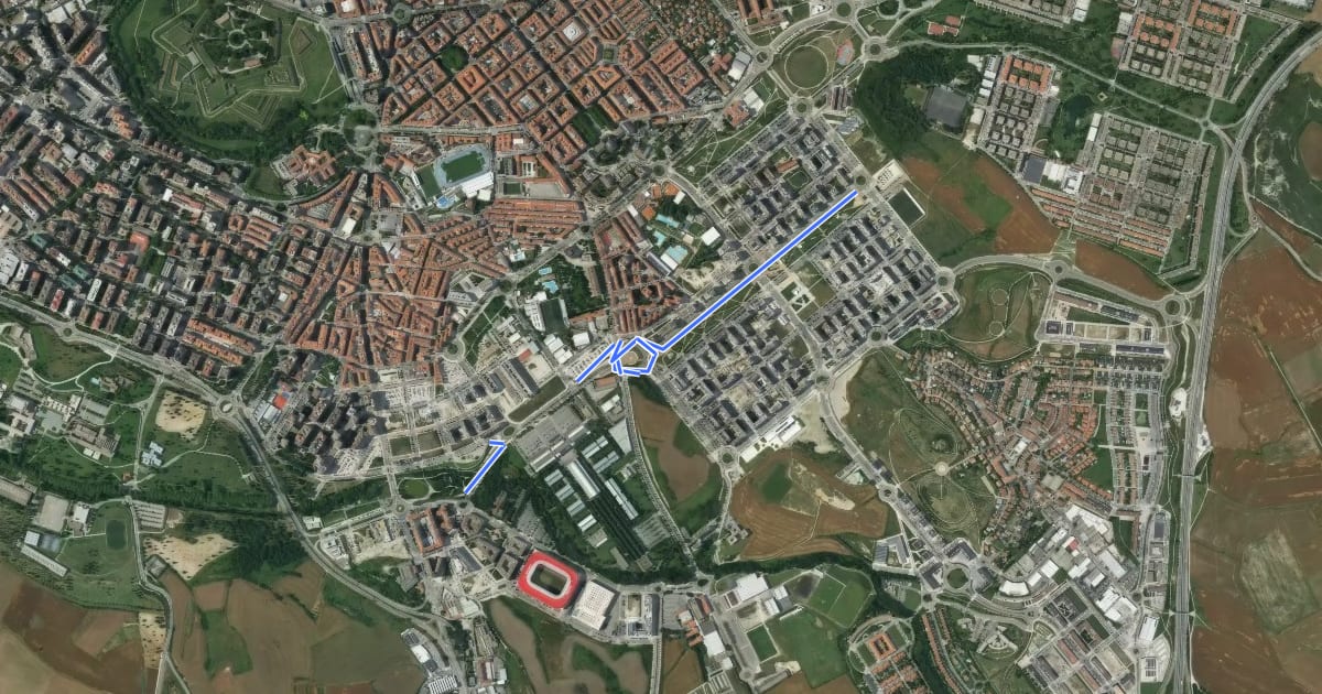 Маршрут Calle Cataluña на спутниковом снимке