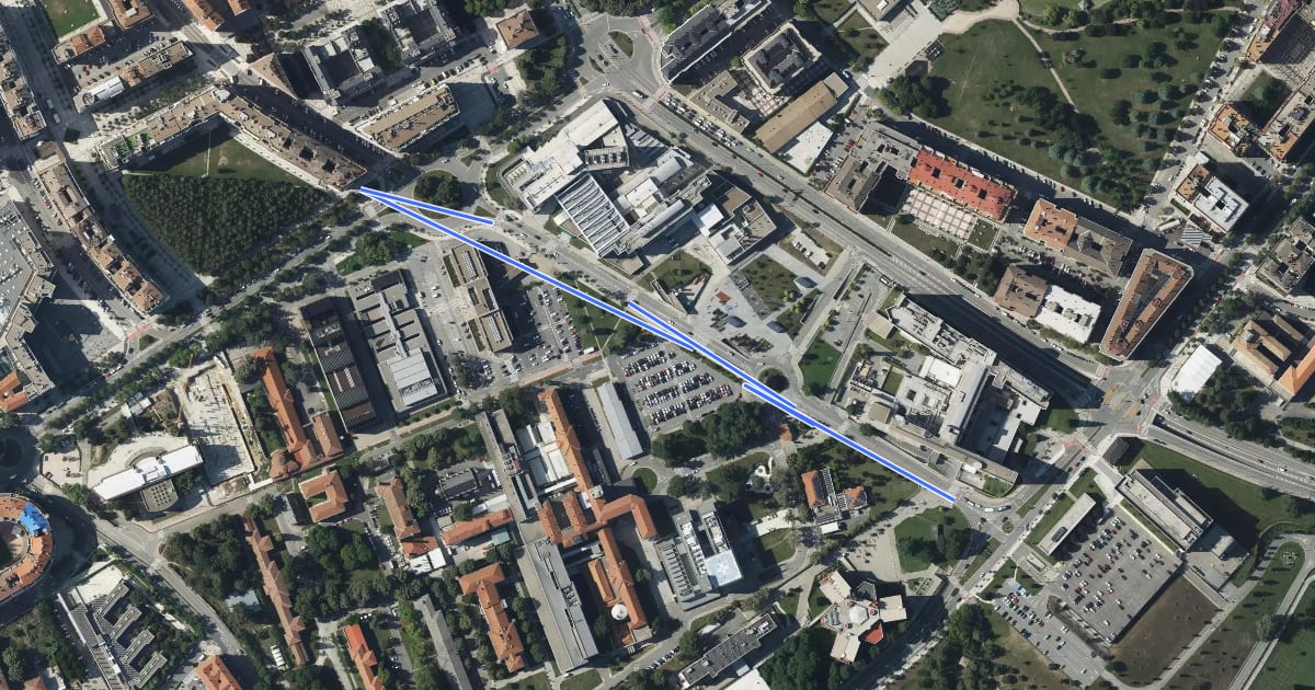 Маршрут Calle Irunlarrea на спутниковом снимке