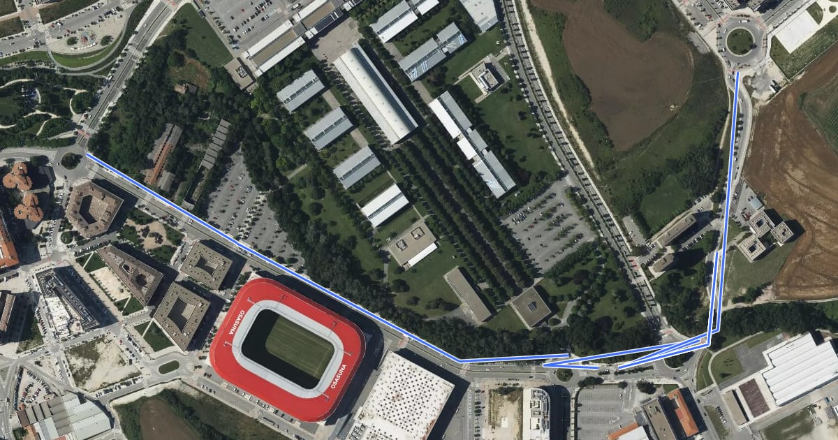 Маршрут Calle Sadar на спутниковом снимке