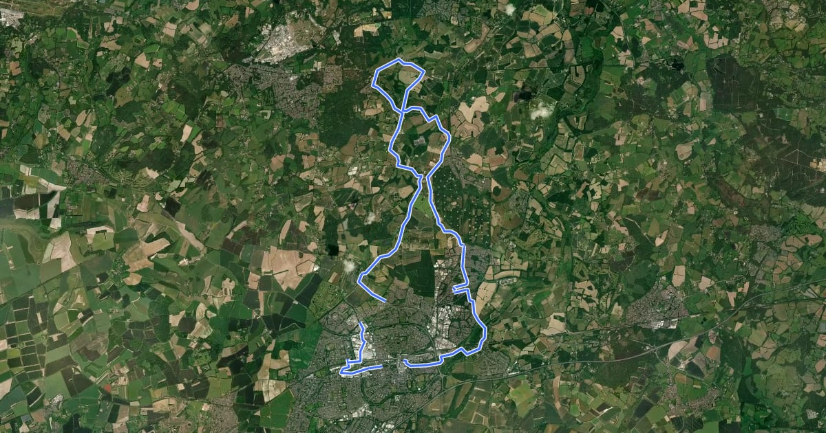 Маршрут Calleva Trail на спутниковом снимке