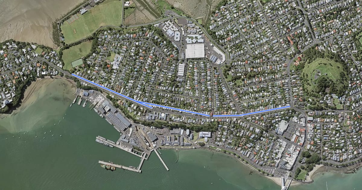 Маршрут Calliope Shared Path на спутниковом снимке