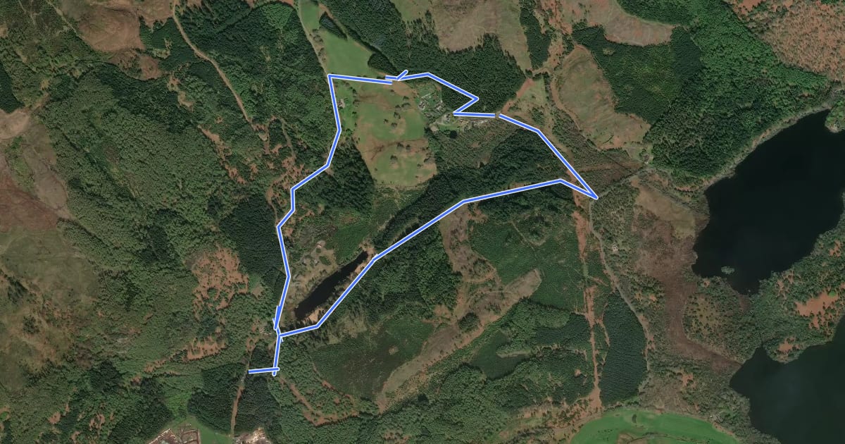 Маршрут Cally Loch and Hatton Circular на спутниковом снимке