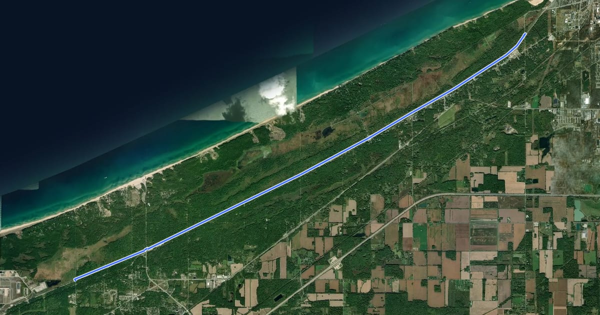 Маршрут Calumet Trail на спутниковом снимке