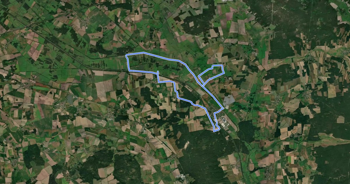 Маршрут Calvörder Sieben-Brücken-Tour на спутниковом снимке