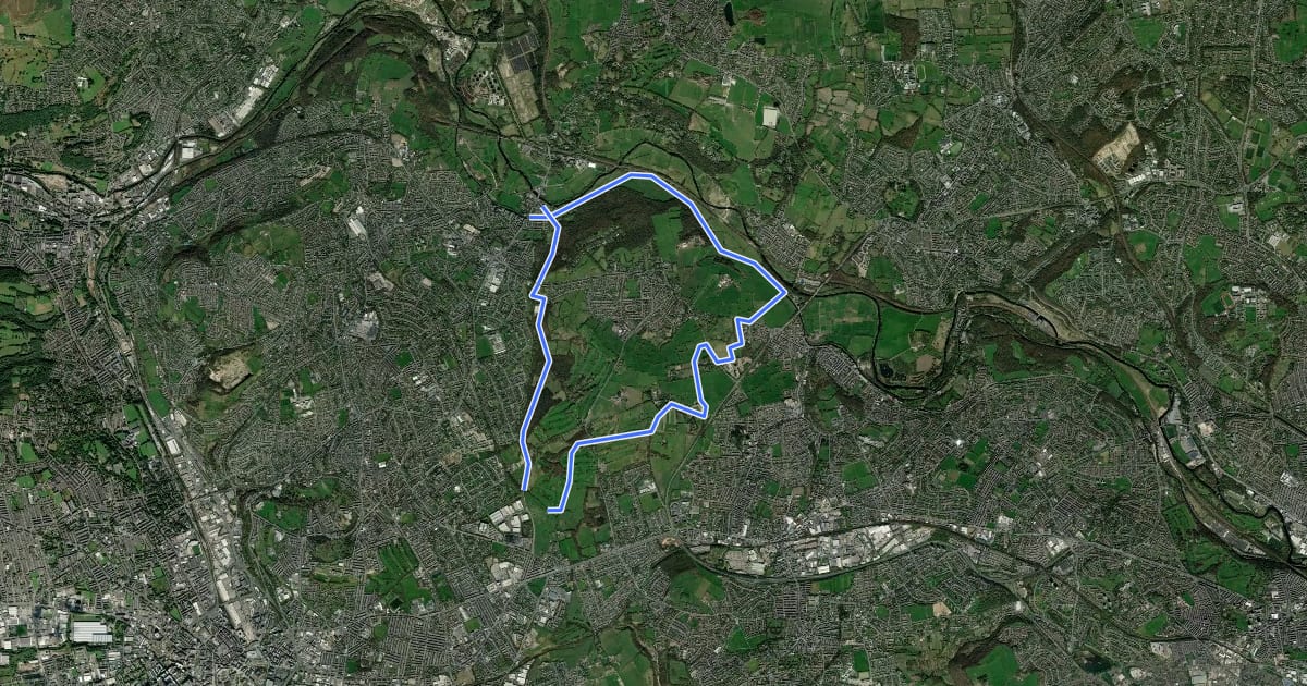 Маршрут Calverley Millenium Way на спутниковом снимке