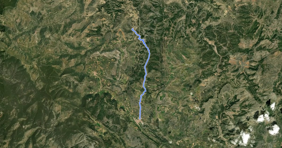 Маршрут Camí de Conquesta (E1) на спутниковом снимке
