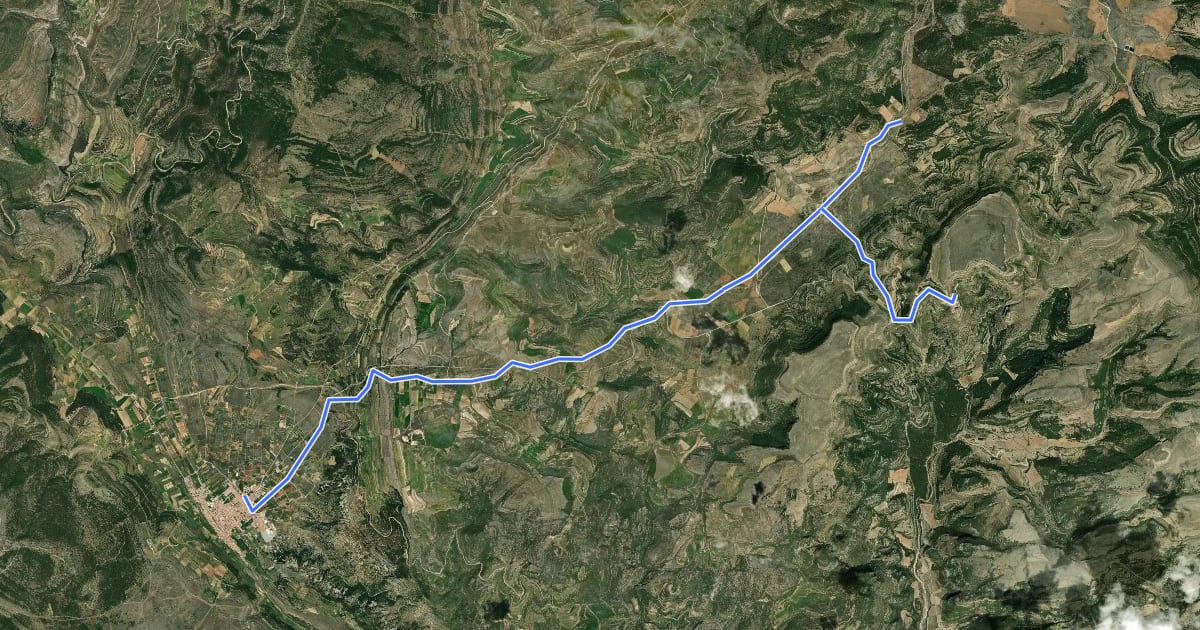 Маршрут Camí de Conquesta (E15) на спутниковом снимке