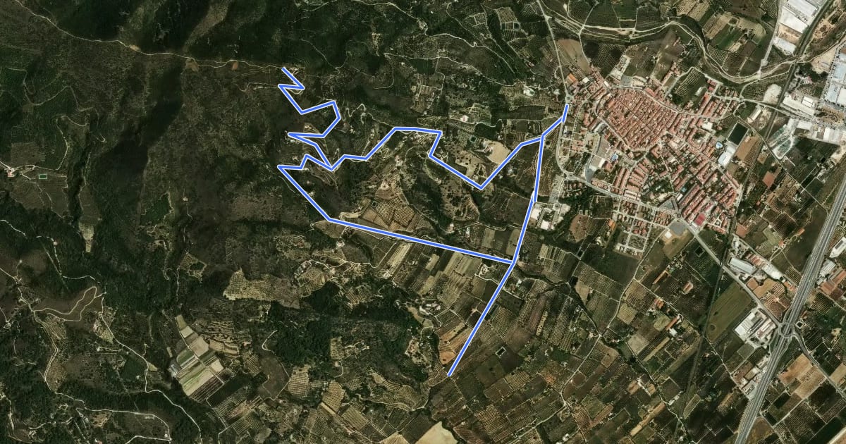 Маршрут camí de la Coma на спутниковом снимке