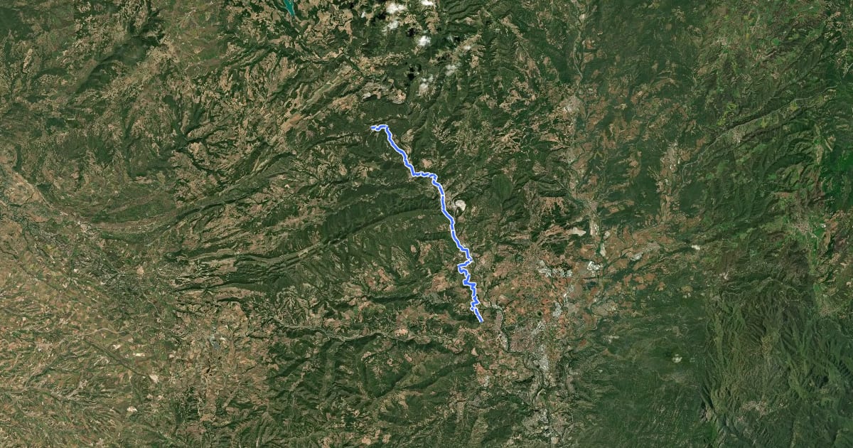Маршрут Camí de la Sal (variant GR3) на спутниковом снимке