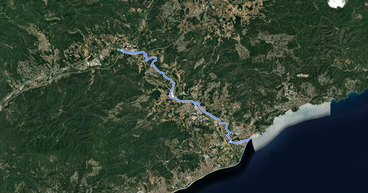 Маршрут Camí de la Tordera на спутниковом снимке