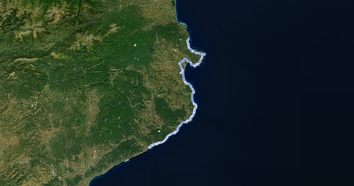 Маршрут Camí de Ronda на спутниковом снимке