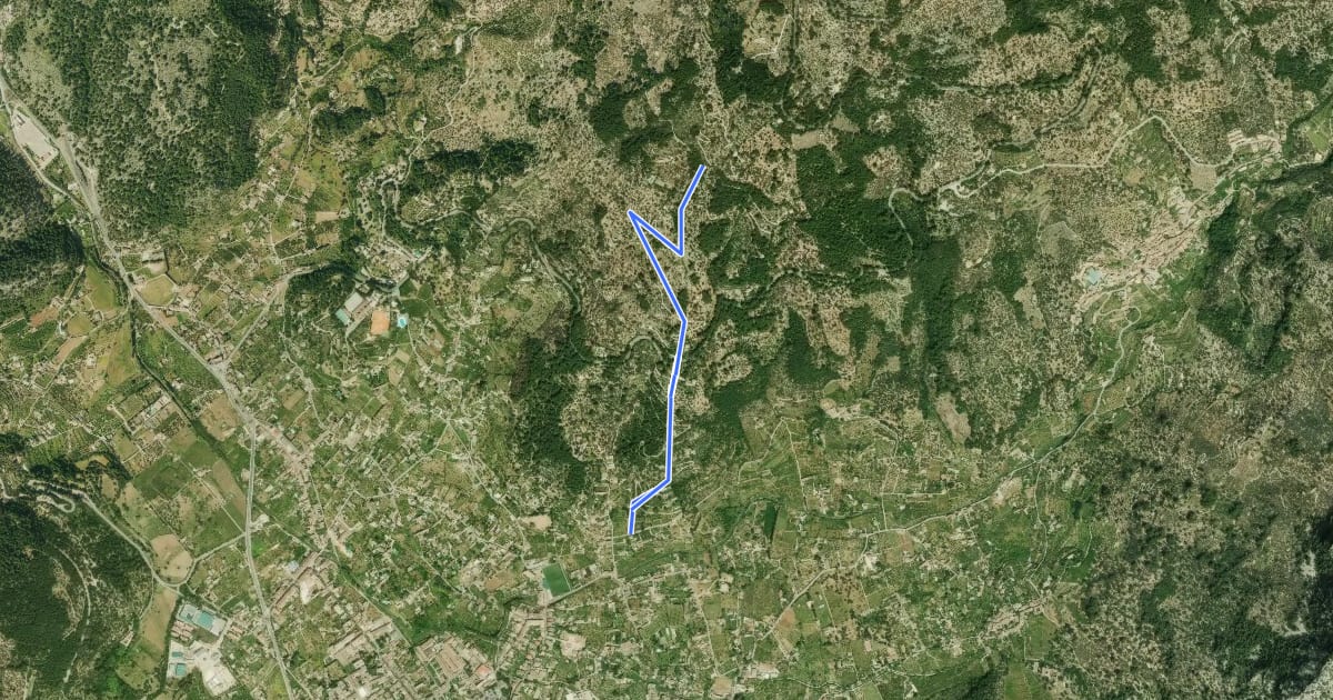 Маршрут Camí de sa Capelleta на спутниковом снимке