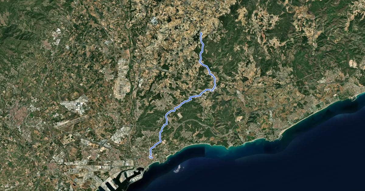 Маршрут Camí de Sant Jaume de Tarragona a Lleida - Etapa 1 на спутниковом снимке