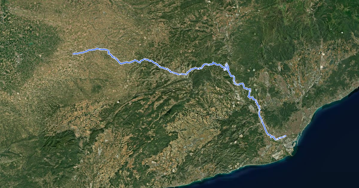 Маршрут Camí de Sant Jaume (l'Hospitalet - Tàrrega) на спутниковом снимке