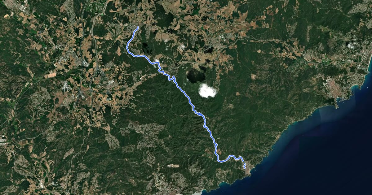 Маршрут Camí de Terranegra на спутниковом снимке