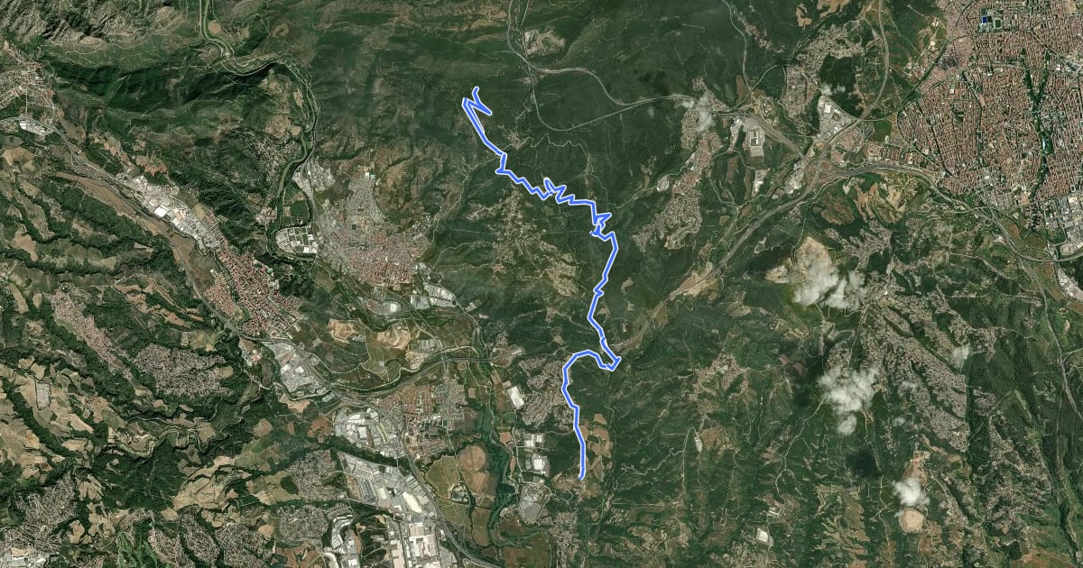Маршрут Camí de Vilalba на спутниковом снимке
