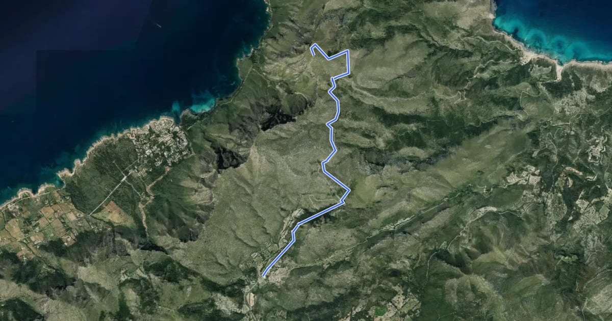Маршрут Camí dels Presos на спутниковом снимке