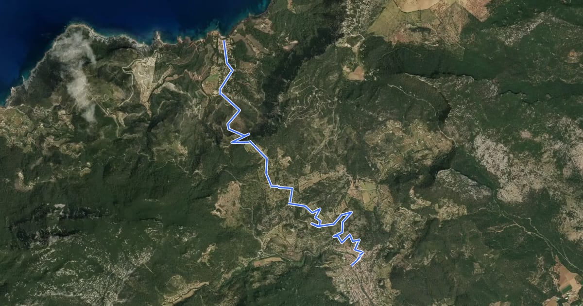 Маршрут Camí des Pescadors на спутниковом снимке