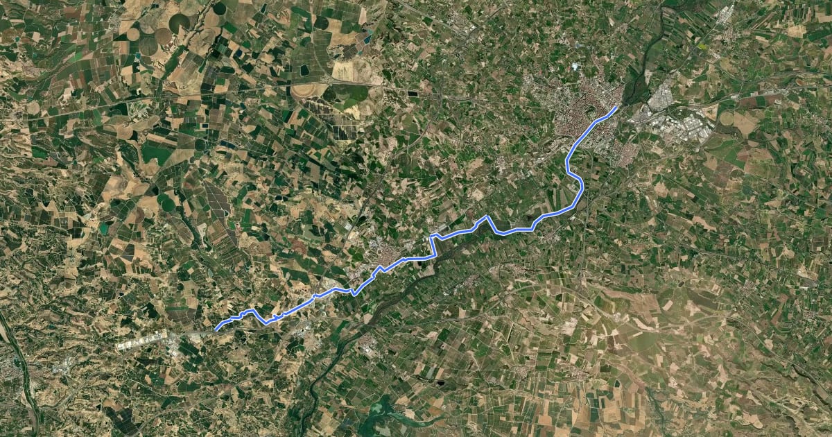 Маршрут Camí Ignasià Català 1: Soses - Lleida на спутниковом снимке