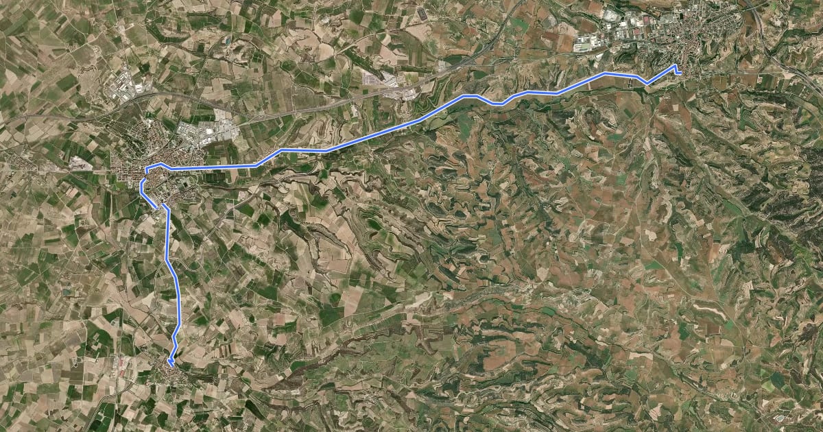 Маршрут Camí Ignasià Català 4: Verdú - Cervera на спутниковом снимке