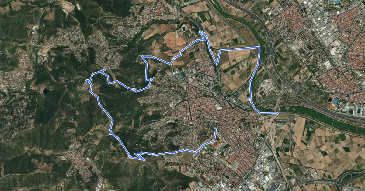 Маршрут Camí natural de l’Anell Verd - Muntanyeta на спутниковом снимке
