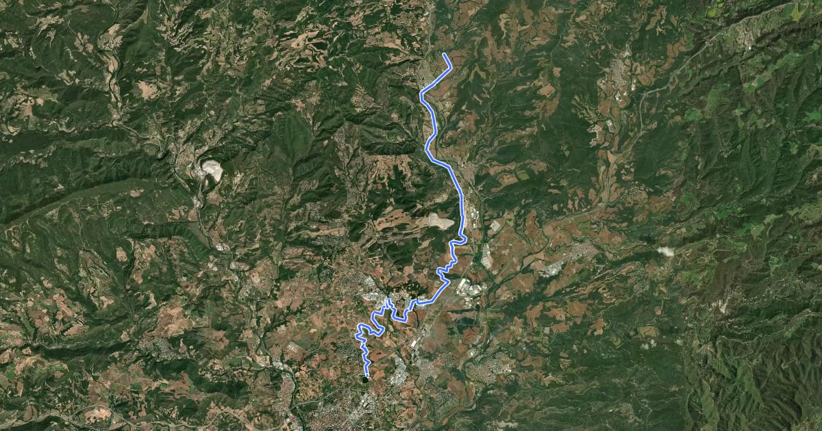 Маршрут Camí Natural de la Sèquia на спутниковом снимке