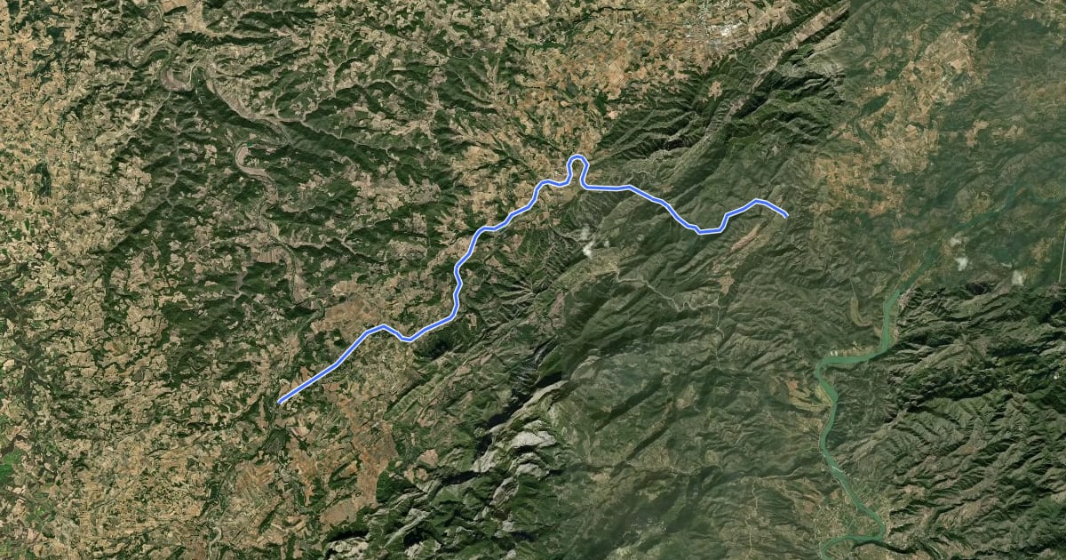 Маршрут Camí Natural de la Terra Alta на спутниковом снимке