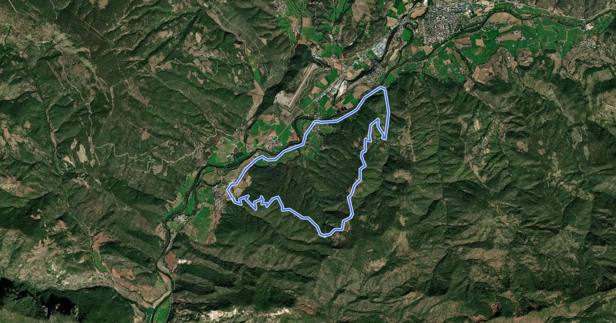 Маршрут Camí Natural de les Mines de la Ribera de l'Urgellet на спутниковом снимке