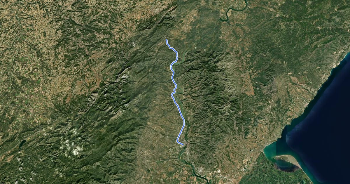 Маршрут Camí Natural del Baix Ebre на спутниковом снимке