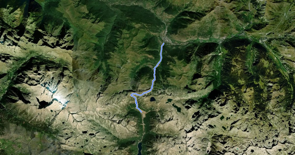 Маршрут Camí Natural del Port de Vielha на спутниковом снимке