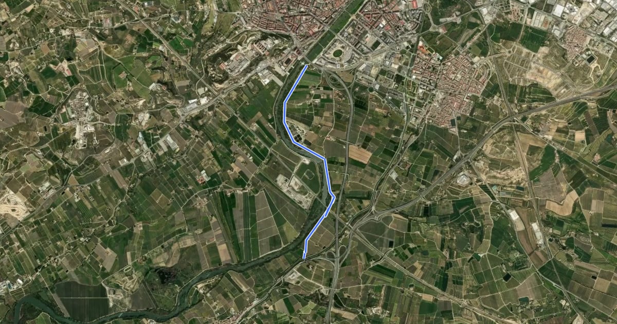 Маршрут Camí Natural del Riu. Ruta 2a на спутниковом снимке